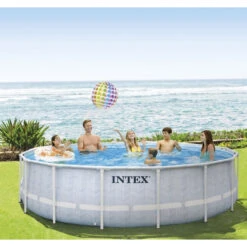 Piscine Tubulaire Ronde Intex Chevron 4,88 X 1,22 M -Piscine Famille 26746np ambiance 3 min
