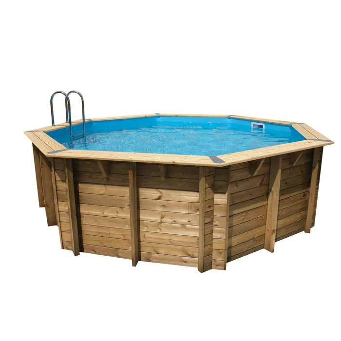 Piscine En Bois Octogonale Ubbink Océa 5,10 X 1,20 M - Liner Bleu 3 Piscine En Bois Octogonale Ubbink Océa 5,10 X 1,20 M - Liner Bleu