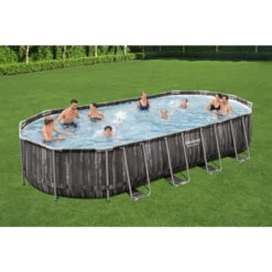 Piscine Ovale Bestway Power Steel™ Bois Rustique 7,32 X 3,66 X 1,22 M 18 Piscine Ovale Bestway Power Steel™ Bois Rustique 7,32 X 3,66 X 1,22 M -Piscine Famille 5611t piscine ovale bestway power steeltm bois rustique 7 32 x 3 66 x 1 22 m ambiance
