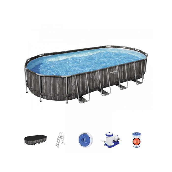 Piscine Ovale Bestway Power Steel™ Bois Rustique 7,32 X 3,66 X 1,22 M 11 Piscine Ovale Bestway Power Steel™ Bois Rustique 7,32 X 3,66 X 1,22 M – Image 9