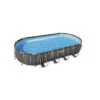 Piscine Ovale Bestway Power Steel™ Bois Rustique 7,32 X 3,66 X 1,22 M -Piscine Famille 5611t 1