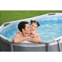 Piscine Ovale Bestway Power Steel™ 3,05 X 2 X 0,84 M -Piscine Famille 5614a piscine ovale bestway power steel 3 05 x 2 x 0 84 m ambiance 3