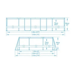 Piscine Ovale Bestway Power Steel™ 3,05 X 2 X 0,84 M -Piscine Famille 5614a dimensions