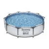 Piscine Tubulaire Ronde Bestway Steel Pro Max 3,05 X 0,76 - Gris Clair -Piscine Famille 56408