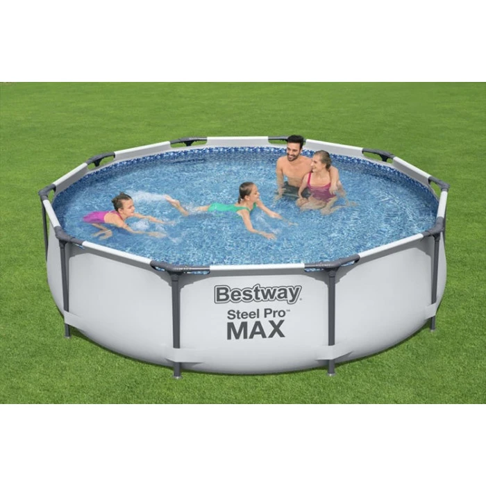 Piscine Tubulaire Ronde Bestway Steel Pro Max 3,05 X 0,76 - Gris Clair 4 Piscine Tubulaire Ronde Bestway Steel Pro Max 3,05 X 0,76 - Gris Clair – Image 2
