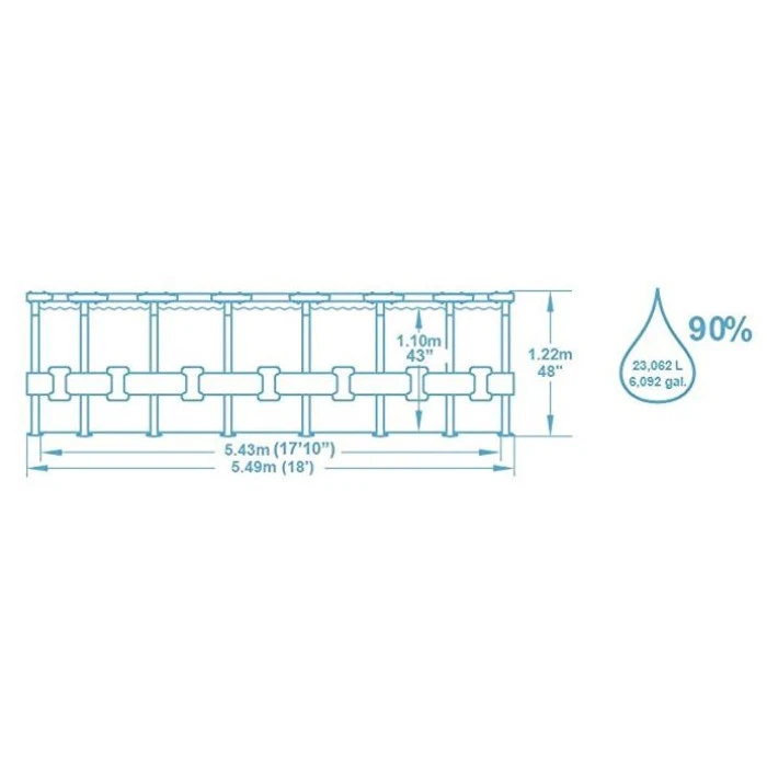 Piscine Tubulaire Ronde Bestway Steel Pro Max 5,49 X 1,22 M - Gris Clair 7 Piscine Tubulaire Ronde Bestway Steel Pro Max 5,49 X 1,22 M - Gris Clair – Image 5