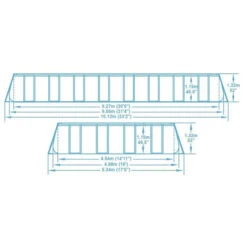 Piscine Tubulaire Rectangulaire Bestway Power Steel™ 9,56 X 4,88 X 1,32 M -Piscine Famille 56623 dimensions