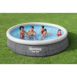 Piscine Autoportée Bestway Fast Set™ Aspect Rotin 3,66 X 0,76 M 12 Piscine Autoportée Bestway Fast Set™ Aspect Rotin 3,66 X 0,76 M -Piscine Famille 57445 piscine ronde bestway fast set rotin 366 76 ambiance