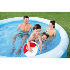 Piscine Autoportée Bestway Fast Set™ 3,05 X 0,66 M Avec Filtration -Piscine Famille 57458 piscine hors sol bestway ronde fast set 305 66 ambiance
