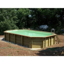 Piscine Famille -Piscine Famille 7504509 piscine bois octogonale ubbink ocea 470 860 beige ambiance