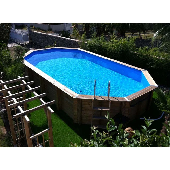 Piscine En Bois Octogonale Ubbink Océa 8,60 X 4,70 X 1,30 M - Liner Bleu 4 Piscine En Bois Octogonale Ubbink Océa 8,60 X 4,70 X 1,30 M - Liner Bleu – Image 2