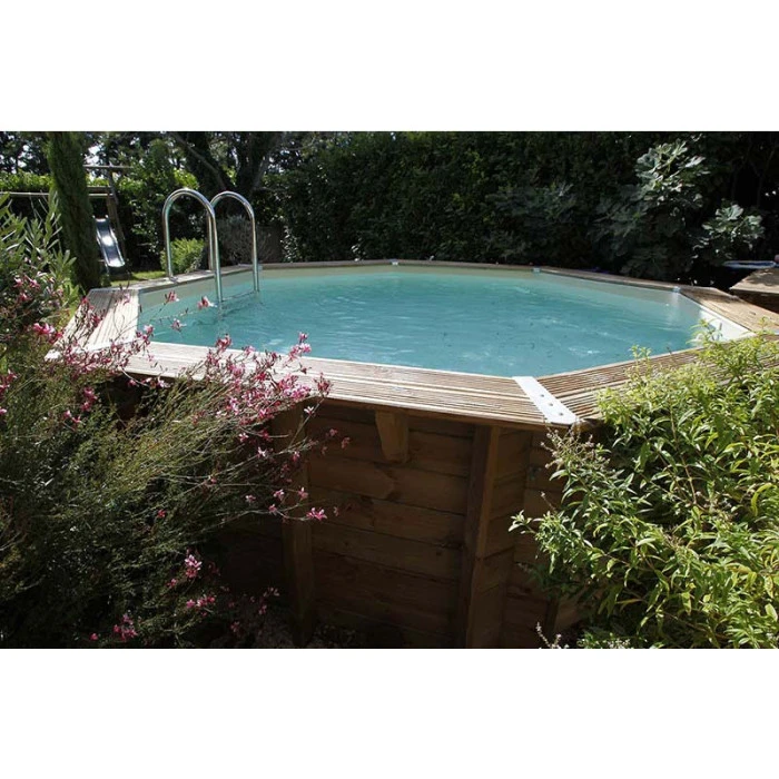 Piscine En Bois Octogonale Ubbink Océa 4,30 X 1,20 M - Liner Beige 6 Piscine En Bois Octogonale Ubbink Océa 4,30 X 1,20 M - Liner Beige – Image 4