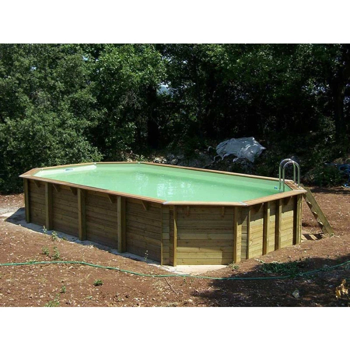 Piscine En Bois Octogonale Ubbink Azura 7,50 X 4,00 X 1,30 M - Liner Beige 3 Piscine En Bois Octogonale Ubbink Azura 7,50 X 4,00 X 1,30 M - Liner Beige – Image 2