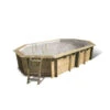 Piscine En Bois Octogonale Ubbink Océa 6,10 X 4,00 X 1,30 M - Liner Gris -Piscine Famille 7504744 bis