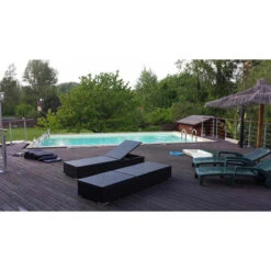 Piscine En Bois Rectangulaire Ubbink Azura 5,05 X 3,50 X 1,26 M - Liner Bleu -Piscine Famille 7504754 piscine bois rectangulaire ubbink sunwater 300 555 bleu 2 1