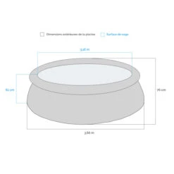 Piscine Autoportée Bestway Fast Set 3,66 X 0,76 M + Épurateur à Cartouche -Piscine Famille dimensions piscine autoportee bestway fast set 366 x 76 cm