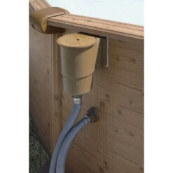 GRE Piscine Ronde Acier Gré Mauritius Imitation Bois - 4,60 X 1,30 M -Piscine Famille filtre piscine gre imitation bois