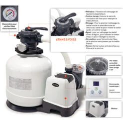 Filtre à Sable INTEX 8 M³/h -Piscine Famille filtre sable intex schema 1