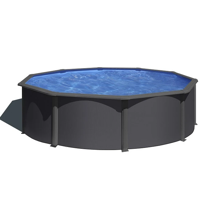 GRE Piscine Ronde Acier Gré Gris Anthracite - Ø 3,50 X 1,20 M 3 GRE Piscine Ronde Acier Gré Gris Anthracite - Ø 3,50 X 1,20 M