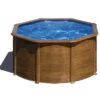 GRE Piscine Ronde Acier Gré Pacific Imitation Bois - 2,40 X 1,20 M -Piscine Famille kit240w piscine ronde acier gre pacific imitation bois 240 120
