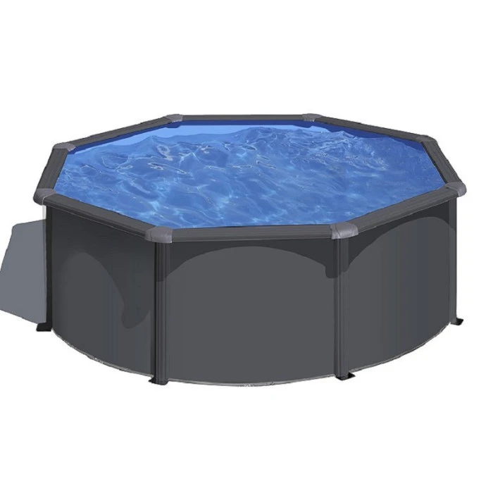 GRE Piscine Ronde Acier Gré Gris Anthracite - Ø 3,00 X 1,20 M 3 GRE Piscine Ronde Acier Gré Gris Anthracite - Ø 3,00 X 1,20 M