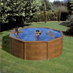 GRE Piscine Ronde Acier Gré Pacific Imitation Bois - 3,50 X 1,20 M 10 GRE Piscine Ronde Acier Gré Pacific Imitation Bois - 3,50 X 1,20 M -Piscine Famille kit350w piscine ronde acier gre pacific imitation bois 350 120 ambiance 2