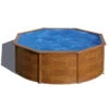 GRE Piscine Ronde Acier Gré Sicilia Imitation Bois - Ø 3,50 X 1,20 M -Piscine Famille kitpr353w piscine ronde acier gre sicilia imitation bois 350 120