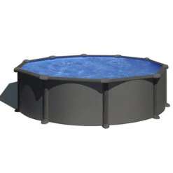 GRE Piscine Ronde Acier Gré Gris Anthracite 4,60 X 1,30 M