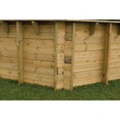 Piscine En Bois Hexagonale Ubbink Azura 4,10 X 1,20 M - Liner Bleu + Bâche à Bulles -Piscine Famille paroi renforc e reduit min