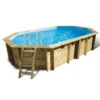 Piscine En Bois Octogonale Ubbink Océa 5,50 X 3,55 X 1,20 M - Liner Bleu -Piscine Famille piscine bois ocea ubbink 355x550cm bleu 1