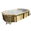Piscine En Bois Octogonale Ubbink Océa 5,50 X 3,55 X 1,20 M - Liner Gris -Piscine Famille piscine bois ocea ubbink 355x550cm gris 1