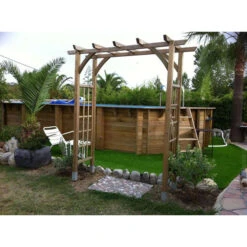 Piscine En Bois Octogonale Ubbink Océa 8,60 X 4,70 X 1,30 M - Liner Gris -Piscine Famille piscine bois octogonale ubbink ocea 470 860