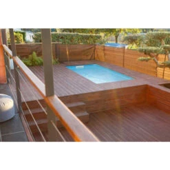 Piscine En Bois Rectangulaire Ubbink Sunwater 3,50 X 2,00 X 0,71 M - Liner Bleu -Piscine Famille piscine en bois ubbink sunwater 200x350 ambiance 3