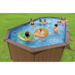 Piscine En Acier Bestway Hydrium Effet Bois - 7,30 X 3,60 X 1,30 M -Piscine Famille piscine hors sol acier ovale 730 m x 360 m x 130 m hydrium 2