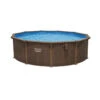 Piscine En Acier Bestway Hydrium Effet Bois Ø 4,90 X H 1,30 M -Piscine Famille piscine hors sol acier ronde 488 x 130 m hydrium fond blanc