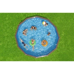 Piscine En Acier Bestway Hydrium Effet Bois Ø 5,50 X H 1,30 M -Piscine Famille piscine hors sol acier ronde 549 x 130 m hydrium 2