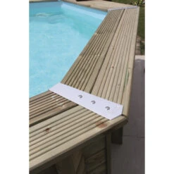 Piscine En Bois Octogonale Ubbink Azura 4,90 X 3,55 X 1,30 M - Liner Beige -Piscine Famille piscine ubbink azura 490 355 130 bleu 5 1