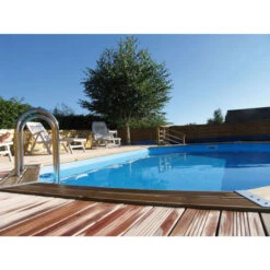 Piscine En Bois Octogonale Ubbink Azura 6,10 X 4 X 1,20 M - Liner Bleu -Piscine Famille piscine ubbink azura 610 400 120 bleu 2