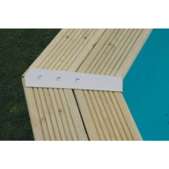 Piscine En Bois Octogonale Ubbink Azura 6,10 X 4 X 1,20 M - Liner Beige -Piscine Famille piscine ubbink azura 610 400 120 bleu 4 1