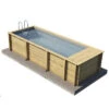 Piscine Pool'n Box Procopi En Bois 5 X 2 M - Coffre Et Filtration Intégrés -Piscine Famille piscine pool n box fond blanc