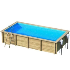 Piscine Weva Procopi En Bois 6 X 3 M -Piscine Famille piscine procopi weva fond blanc