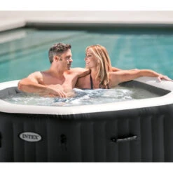 Spa Gonflable Intex PureSpa Carbone 4 Places -Piscine Famille spa gonflable raviday jets bulles 1